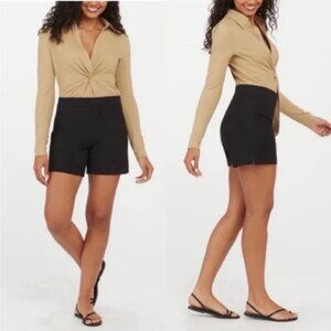 NEW Spanx Polished Black 6" On The Go Collection Shorts Size Medium